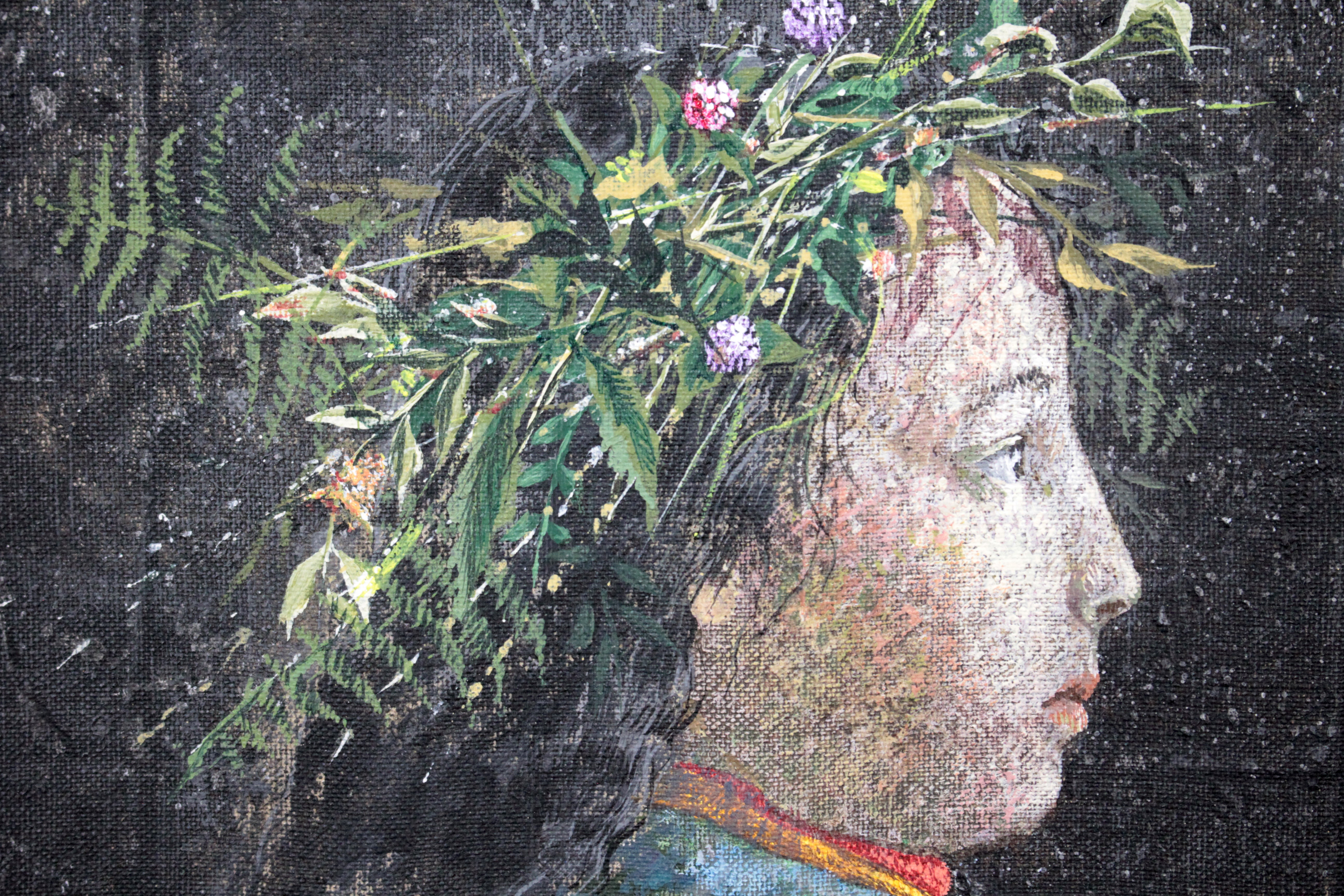 輪島進一 『少女』 油彩画 - 北海道画廊