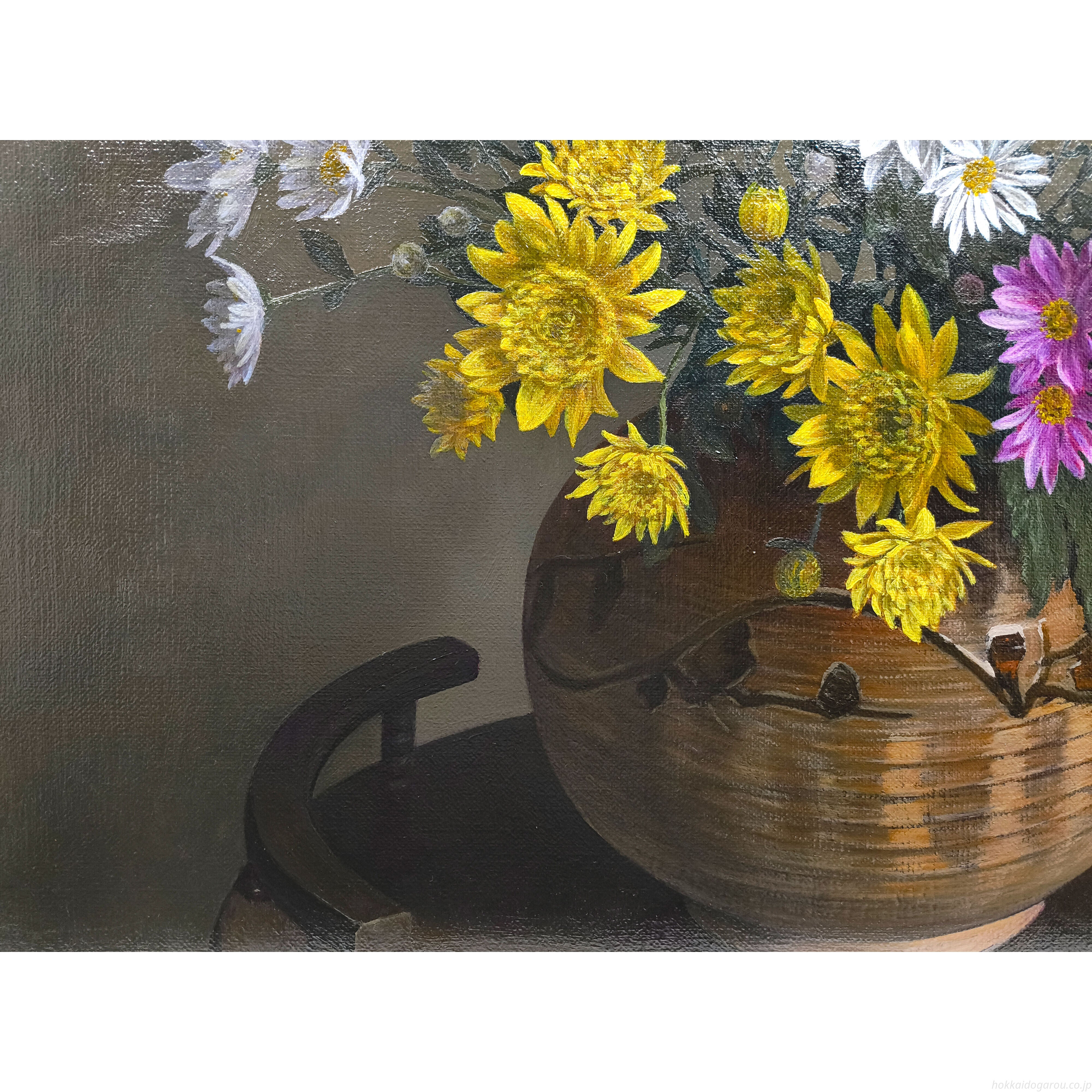 近藤博史 『菊』 油彩画 - 北海道画廊