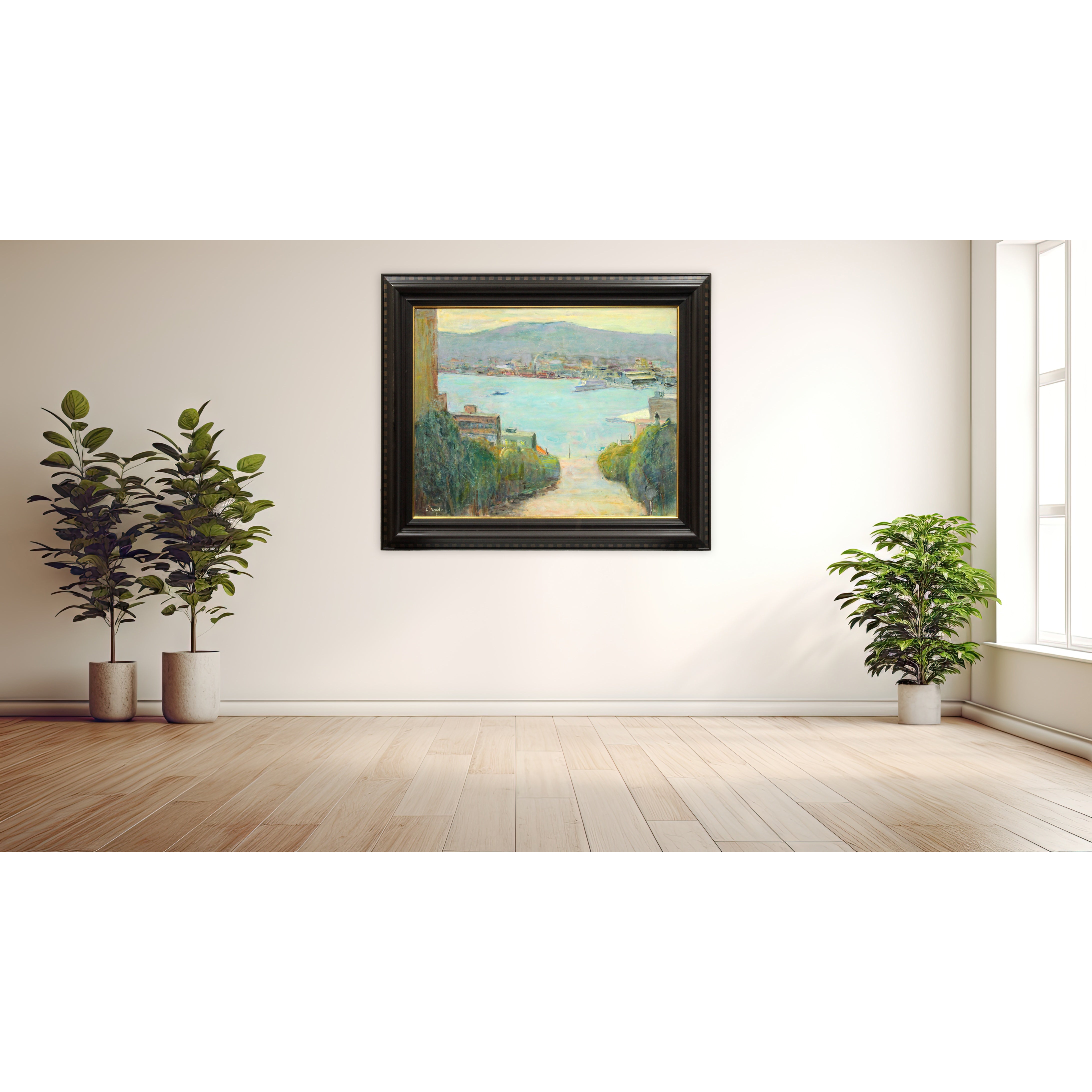 遠藤力 『夕暮れ（函館）』 油彩画 - 北海道画廊
