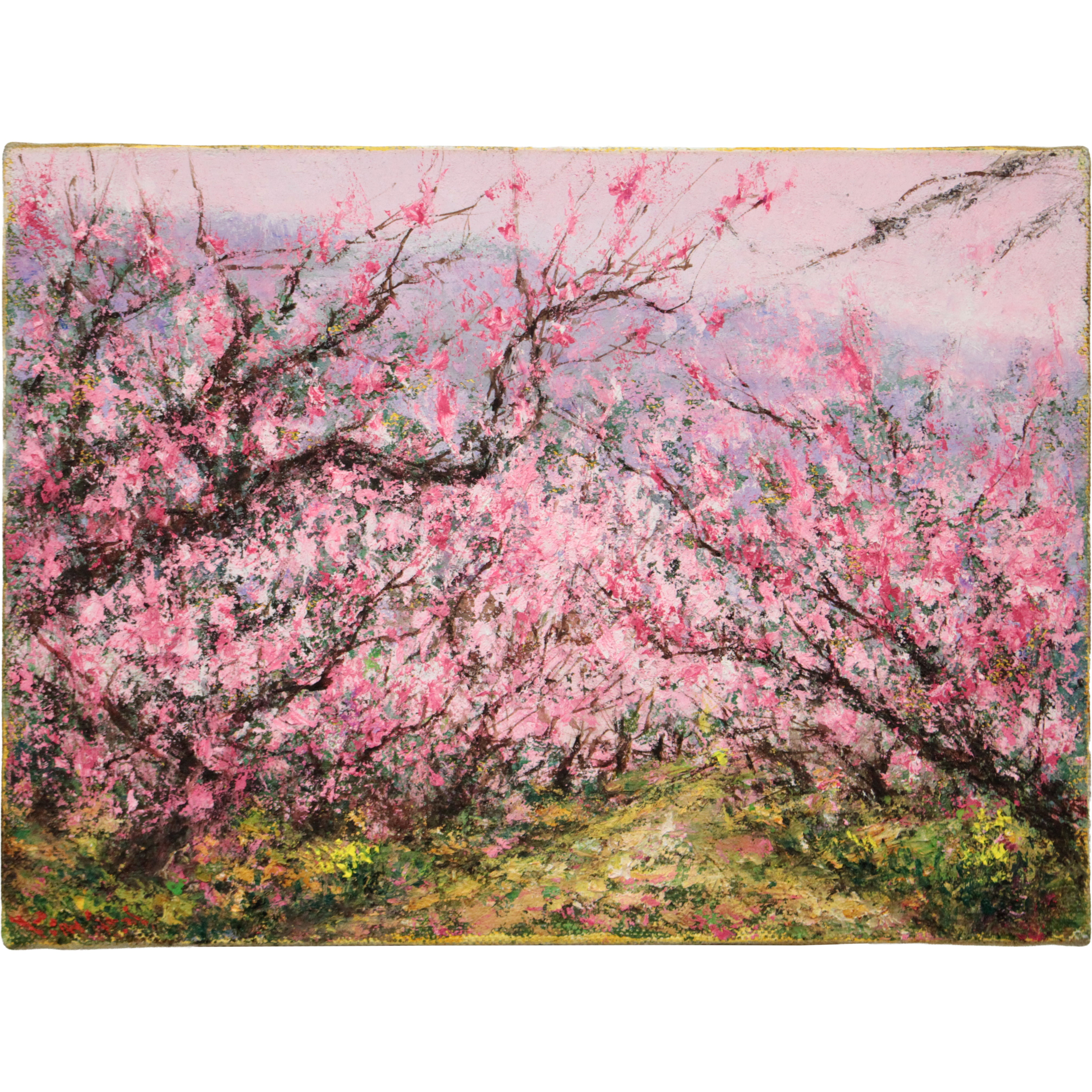 長沼貴美代 『杏の里』 油彩画 - 北海道画廊