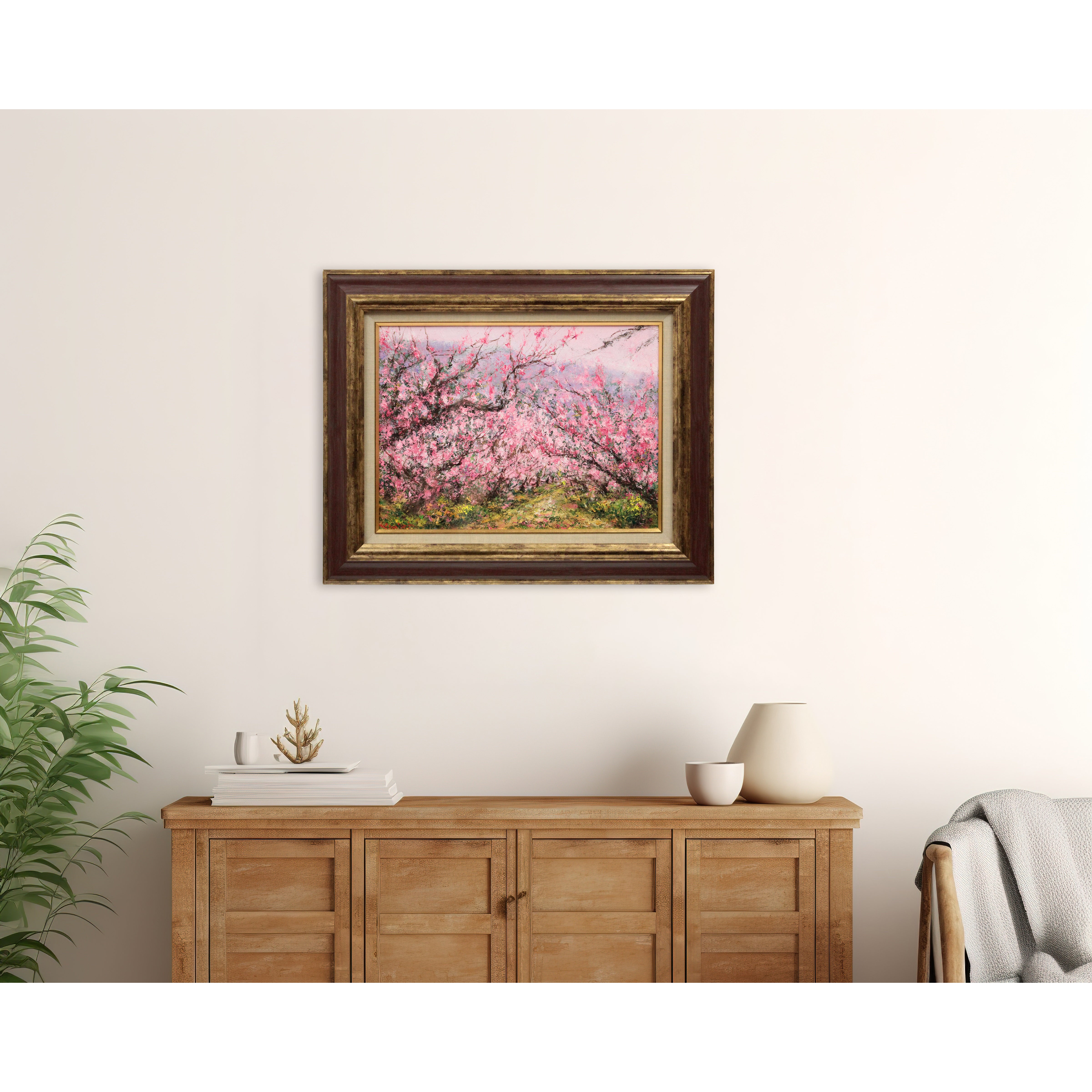 長沼貴美代 『杏の里』 油彩画 - 北海道画廊