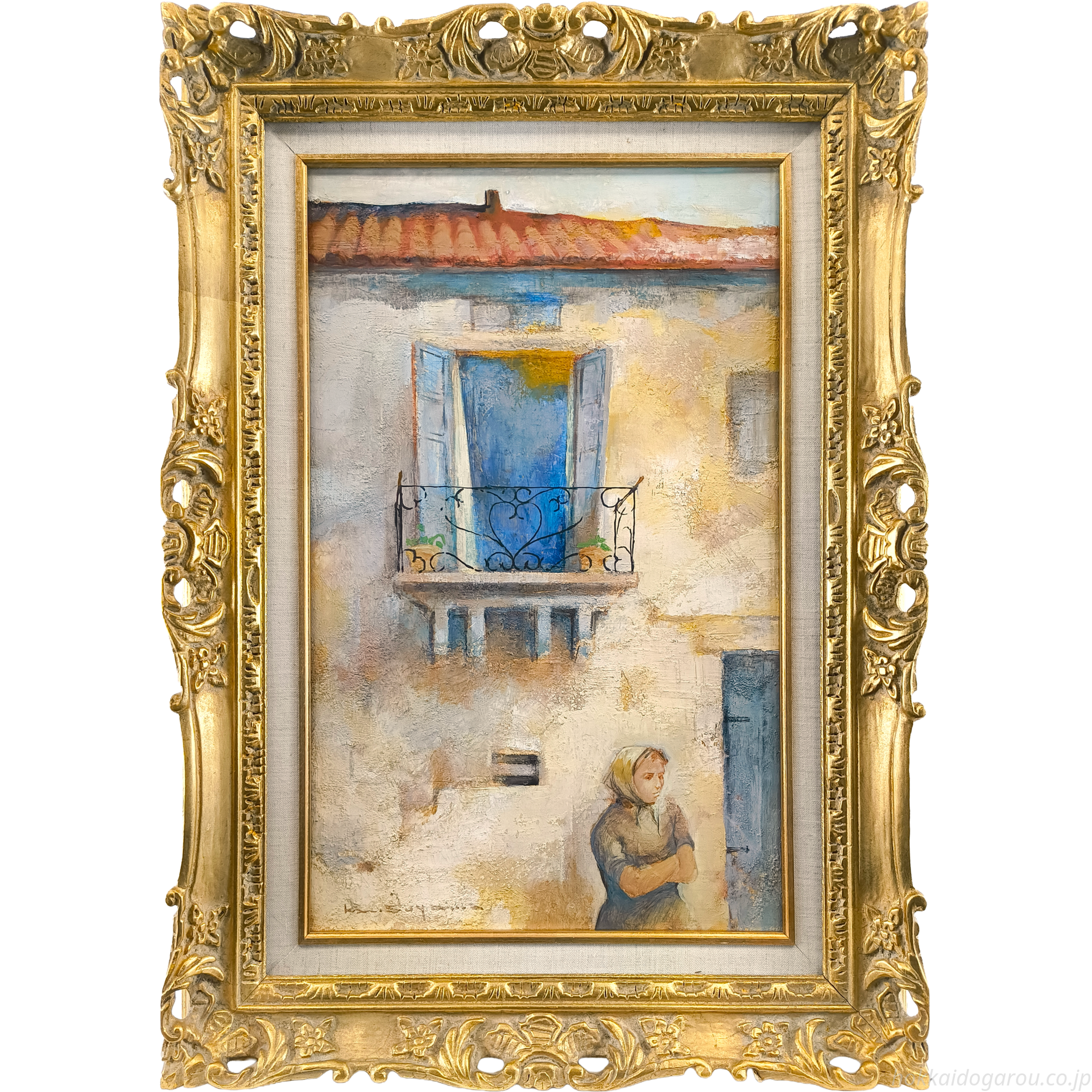 陶山侃 『黄色いカーテン（スペイン）』 油彩画 - 北海道画廊