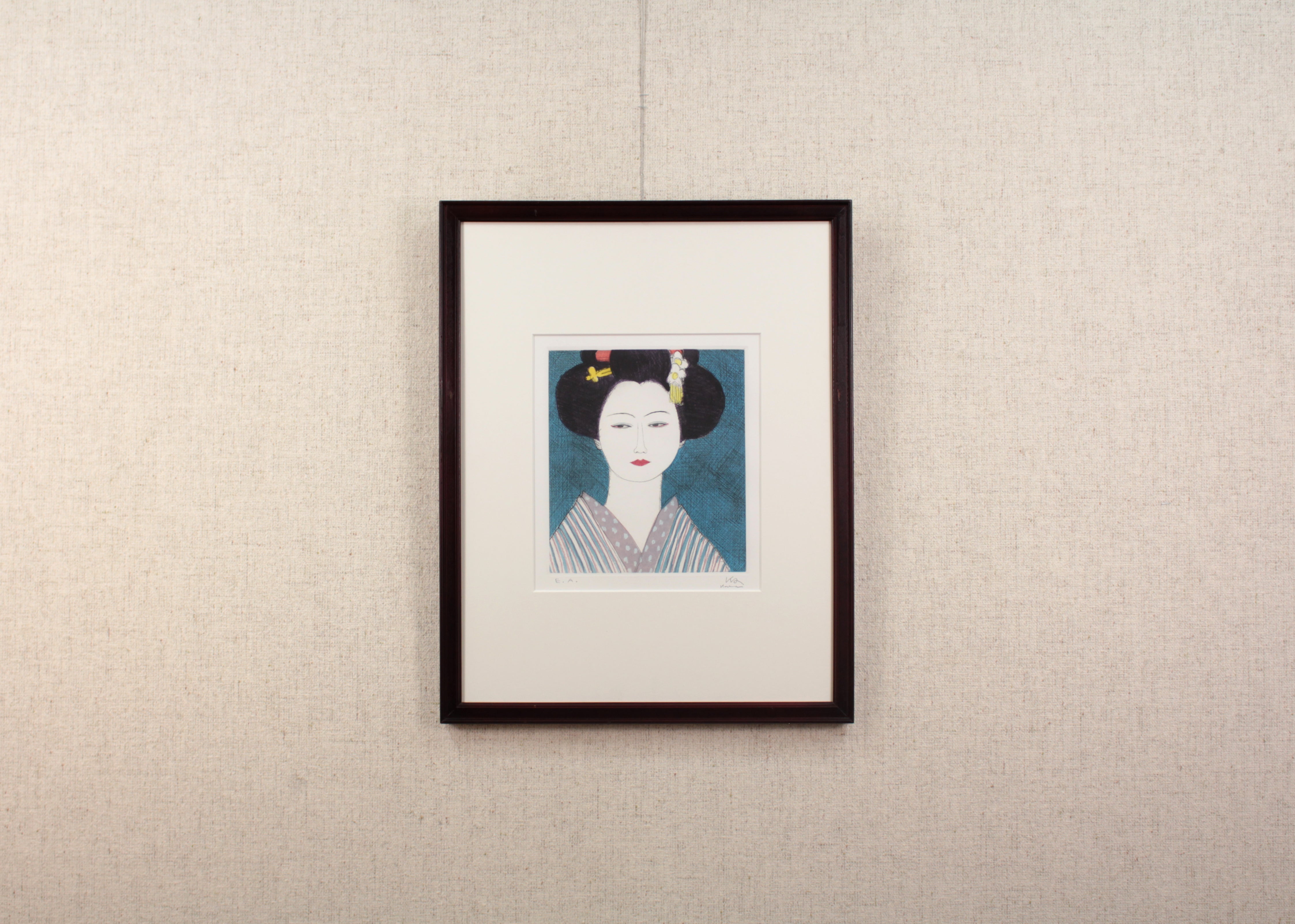 風間 完 『日本髪』 銅版画 - 北海道画廊