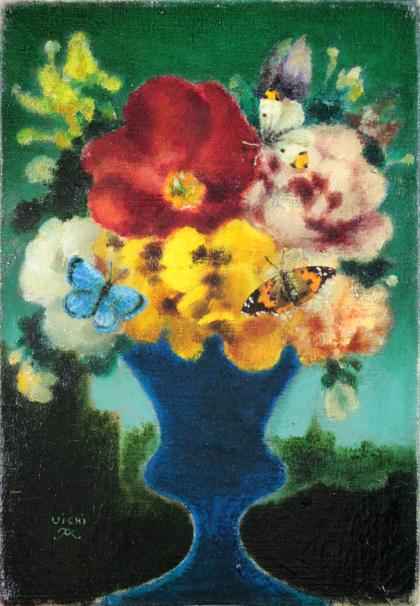 鷹山宇一 肌寒く 朝ノ花 絵画 油絵 油彩 売買されたオークション情報 