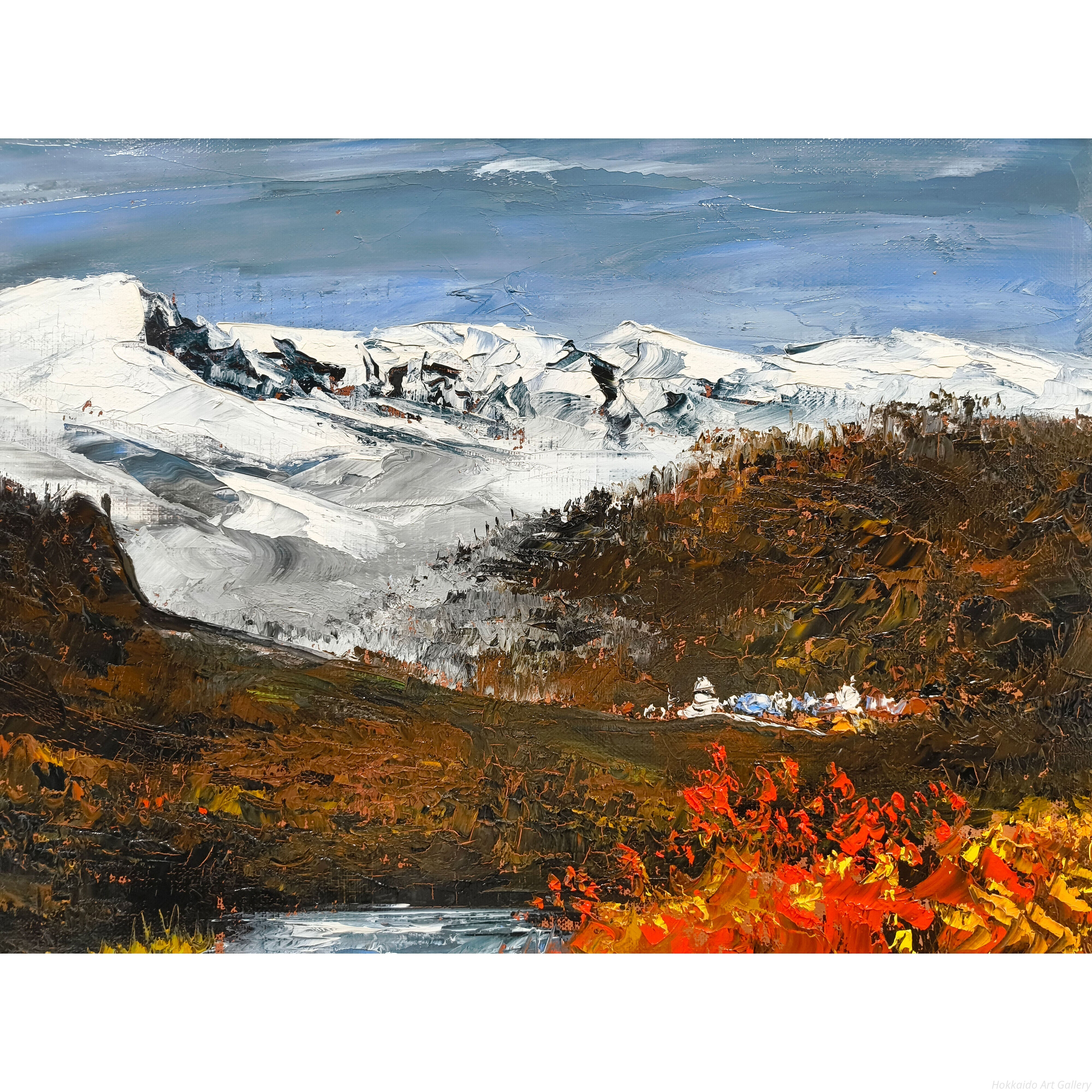 高橋哲夫 『晩秋の大雪山』 油彩画 - 北海道画廊