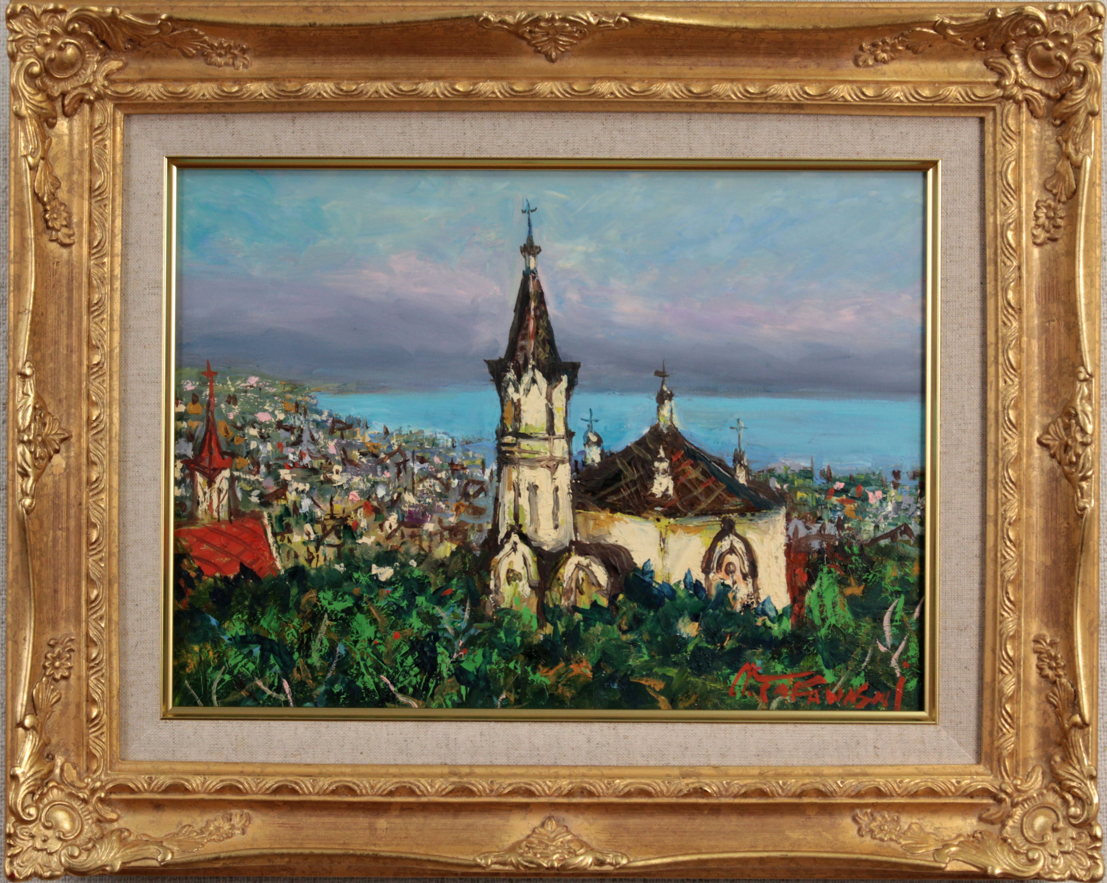 高橋益之 『ハリストス正教会』 油彩画 - 北海道画廊