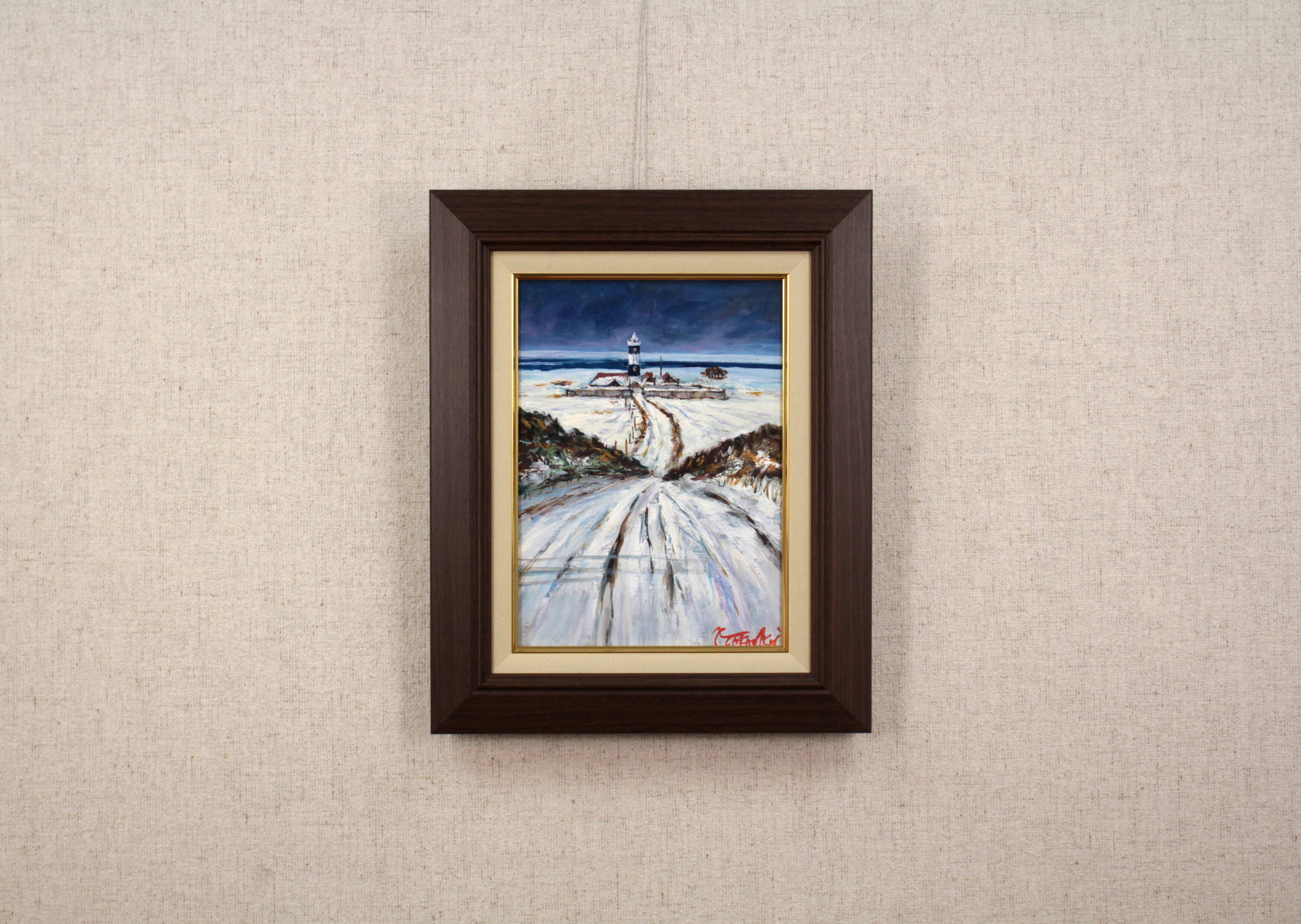 高橋益之 『灯台の道』 油彩画 - 北海道画廊