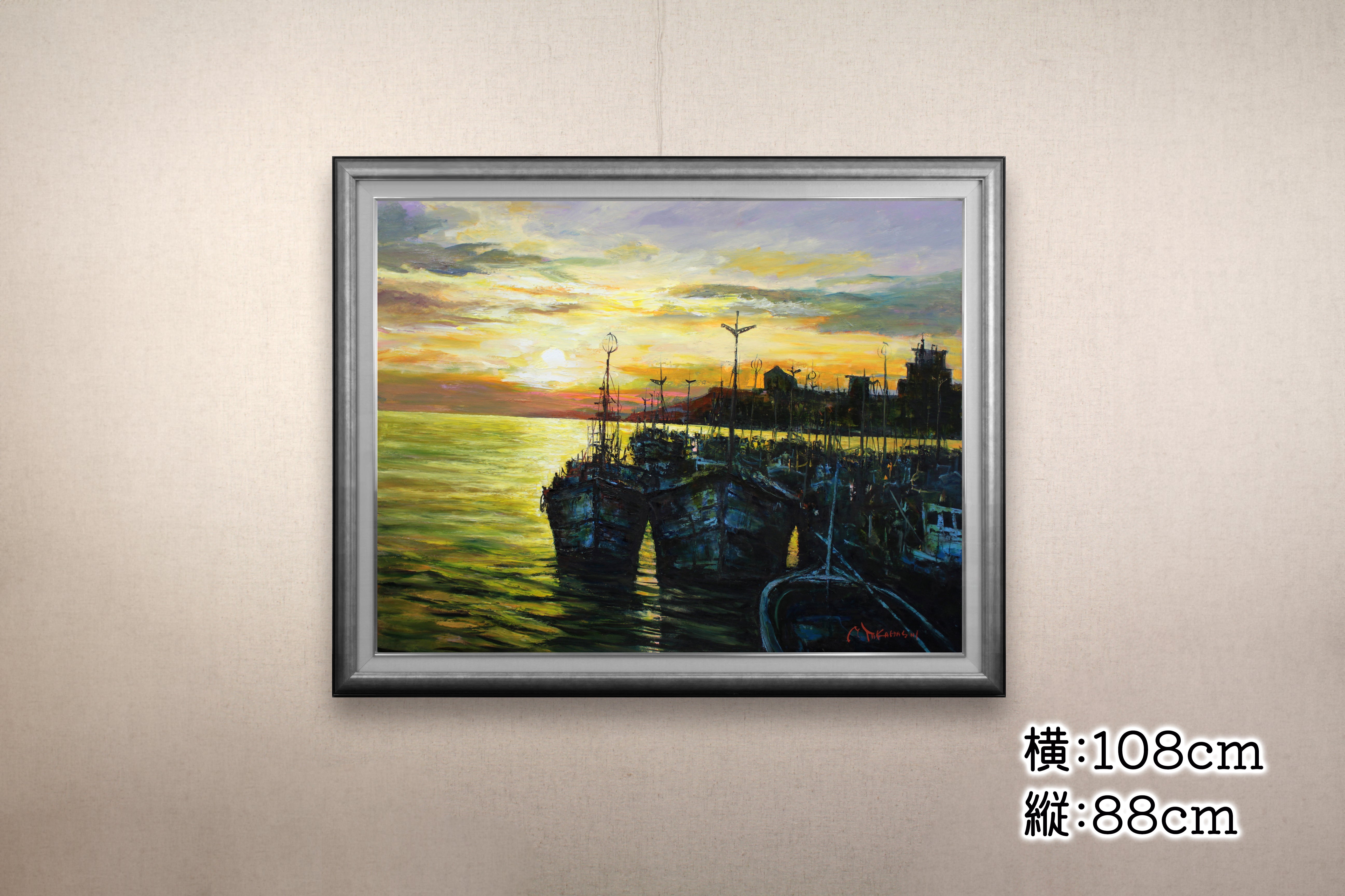 高橋益之 『釧路港』 油彩画 - 北海道画廊