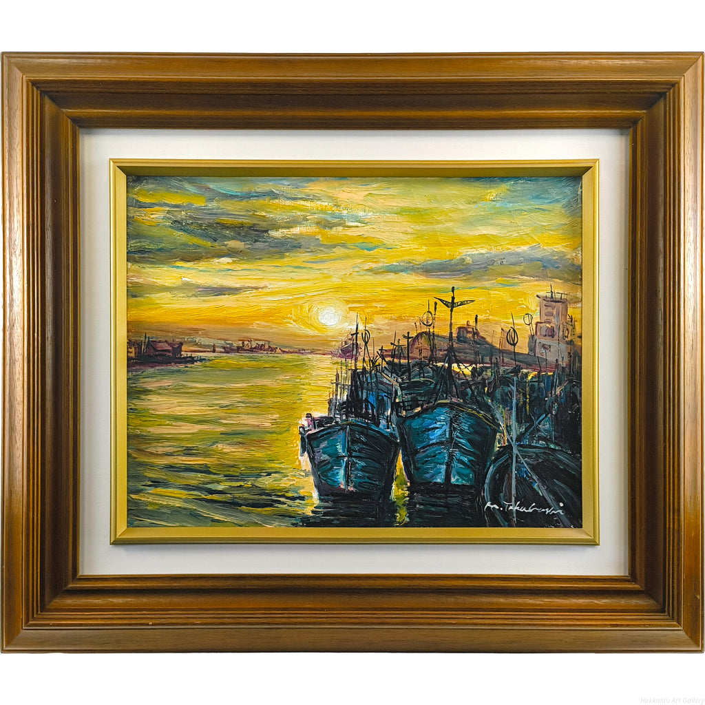 高橋益之 『釧路港』 油彩画 - 北海道画廊