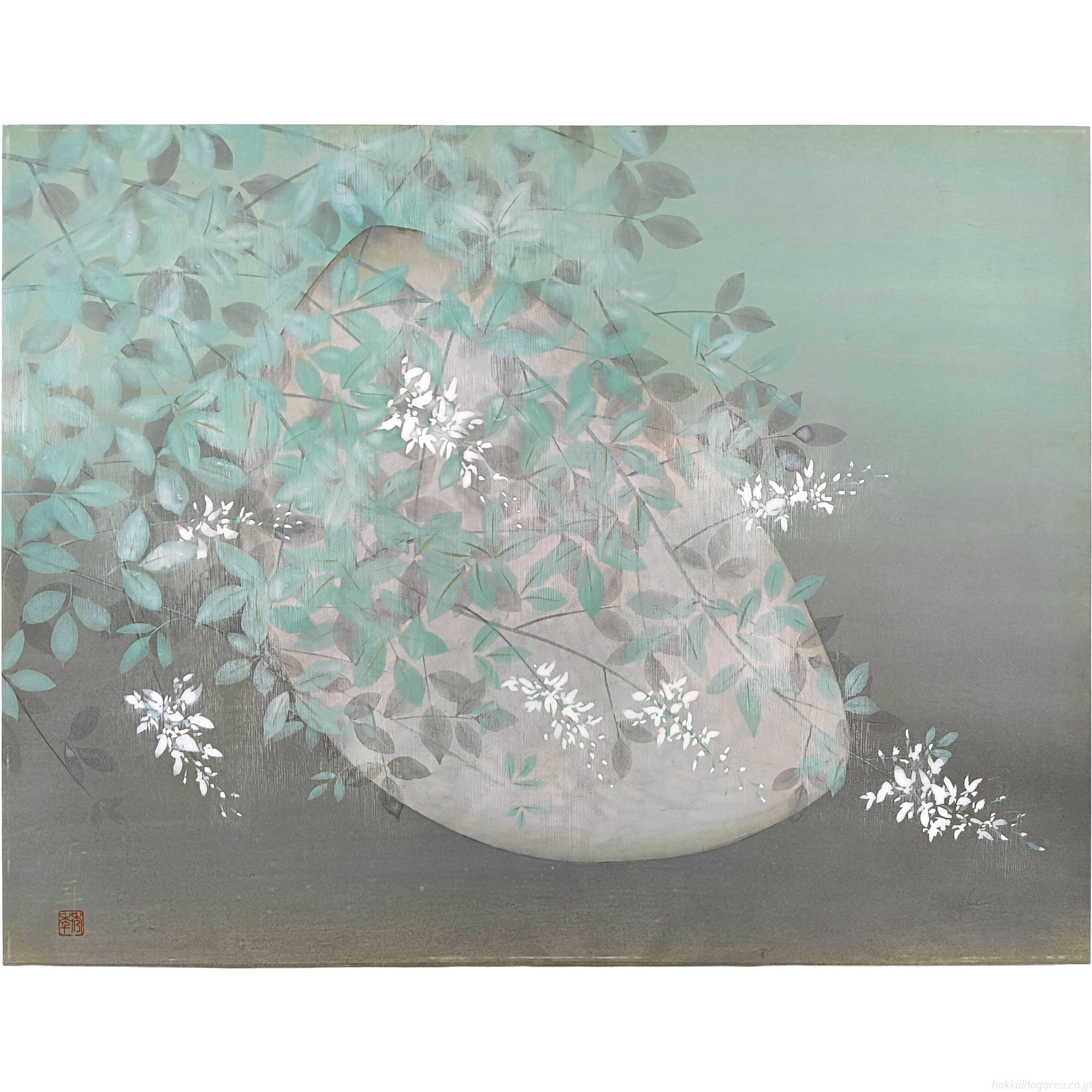 高橋天山 「萩」 日本画 絵画 高橋天山 『萩』 日本画 - 北海道画廊