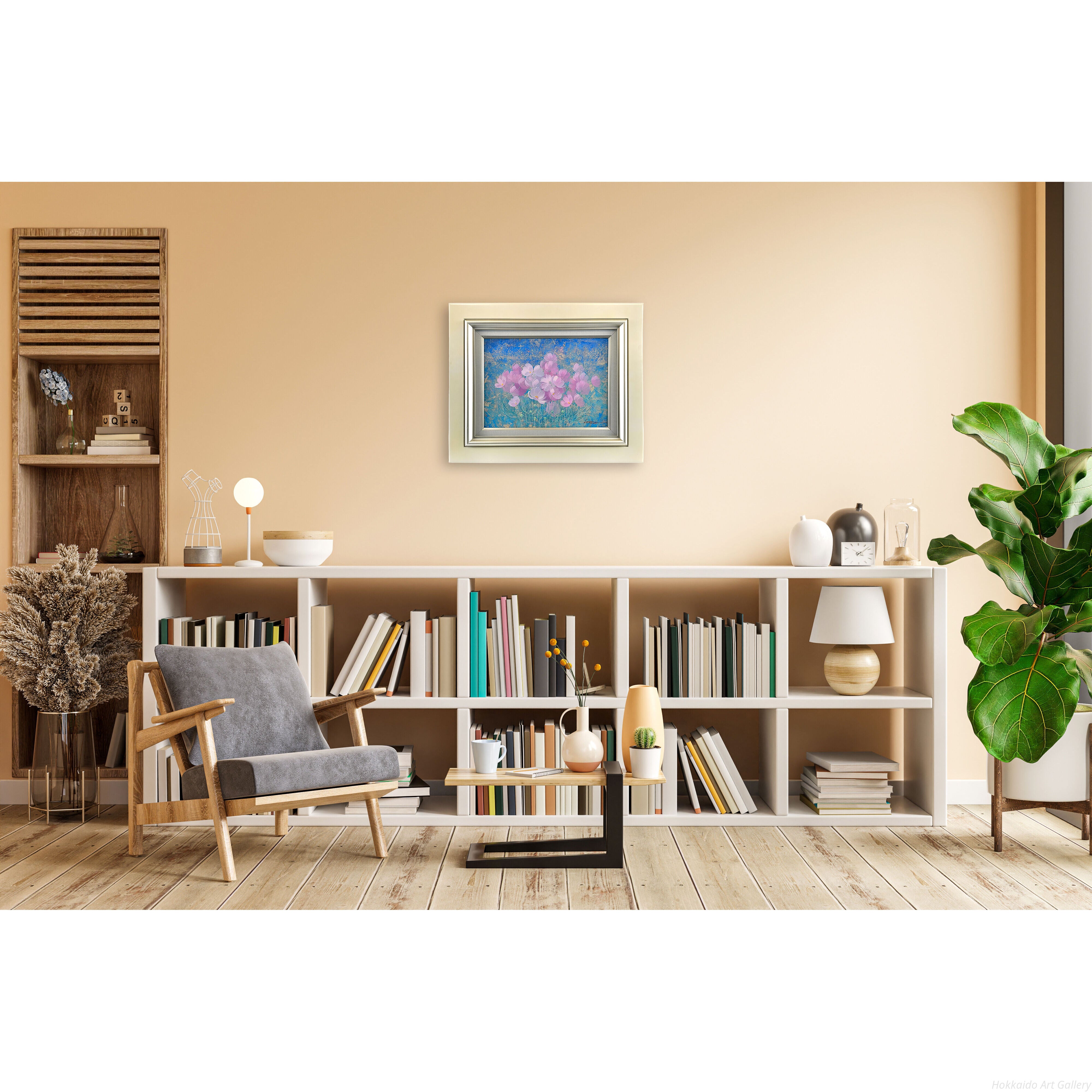 魚谷洋 『コスモス』 油彩画 - 北海道画廊