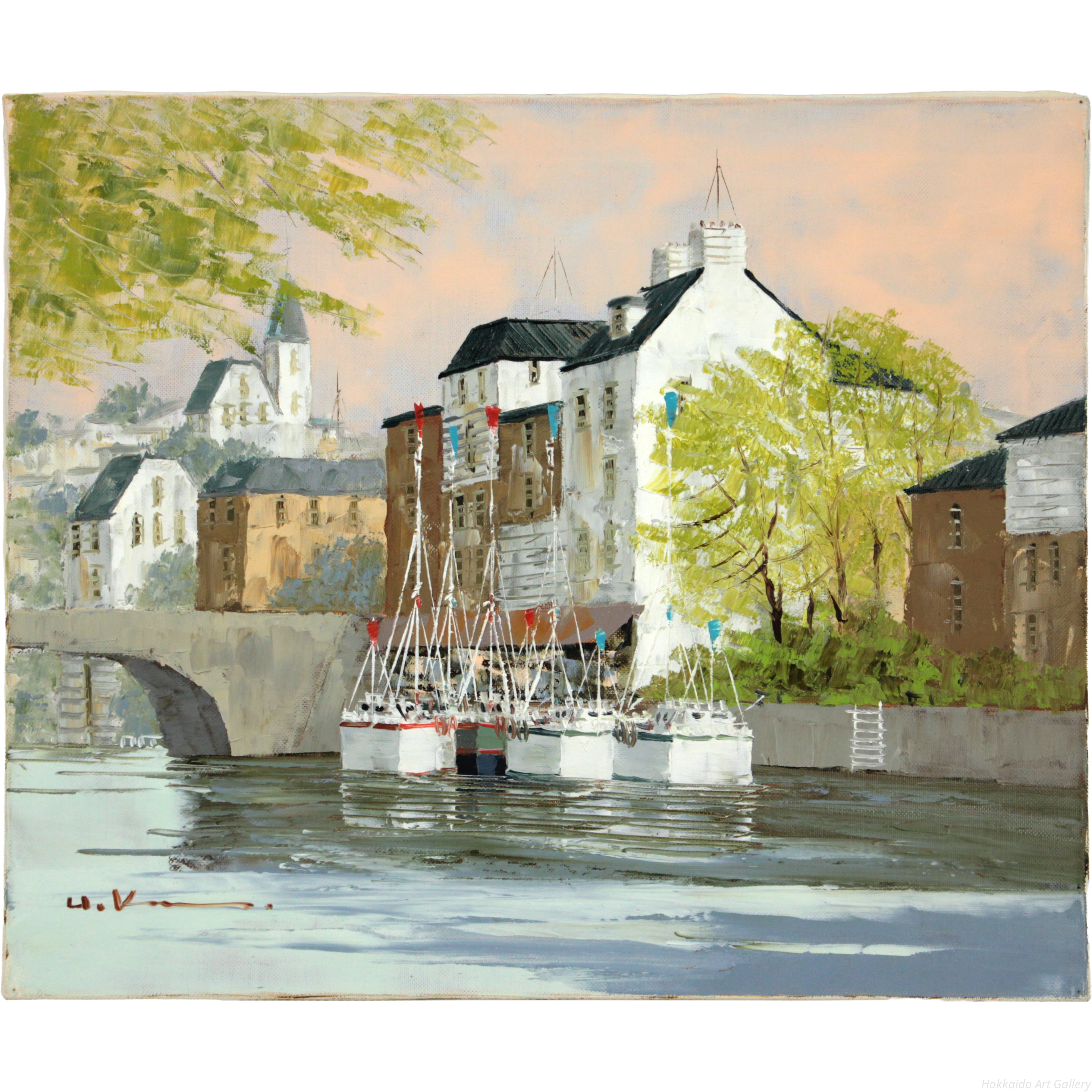 黒沢久 『運河の風景』 油彩画 - 北海道画廊