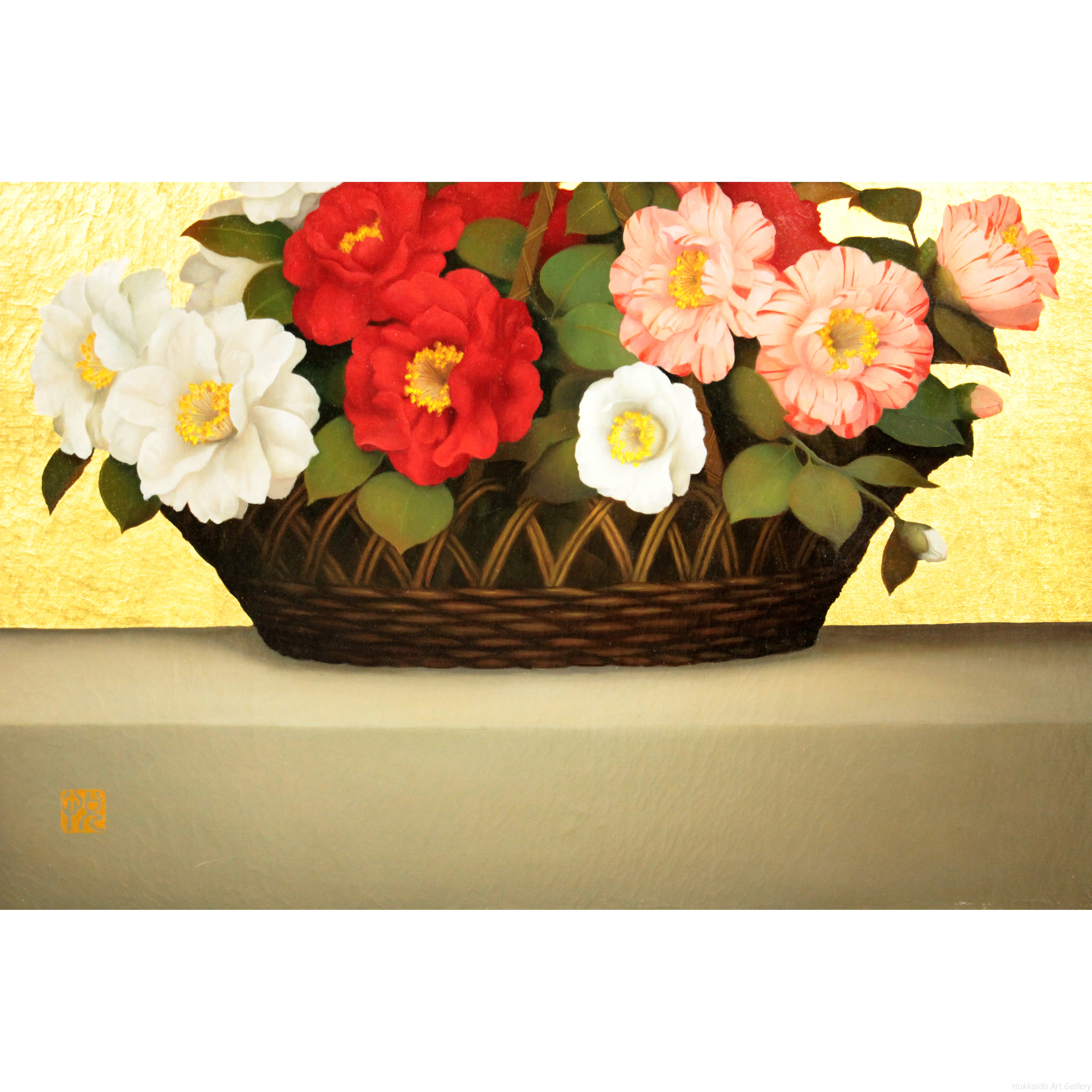 黒田悦子 『栄花椿』 油彩画 - 北海道画廊