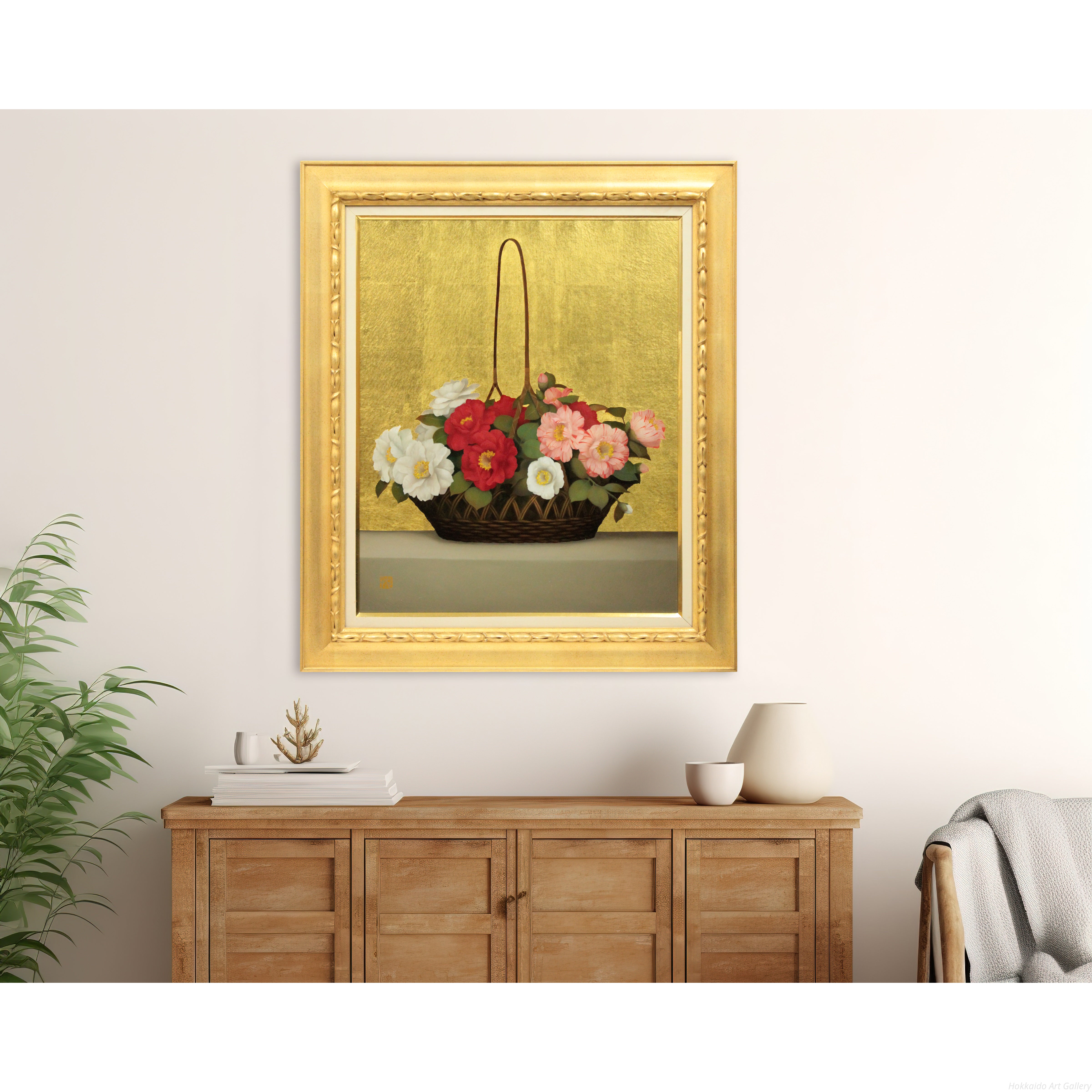 黒田悦子 『栄花椿』 油彩画 - 北海道画廊