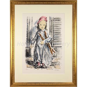 藤田嗣治 『ミルクポットを持つ少女』 リトグラフ - 北海道画廊