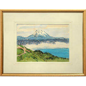 坂本直行 『新雪の斜里岳（クッチャロ湖より）』 水彩画 - 北海道画廊