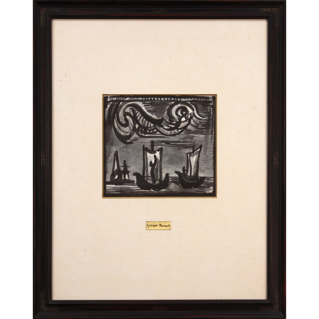 額装済geoffrey bouillot版画 ジョルジュ・ルオー 『ヨット』 木版画 - 北海道画廊