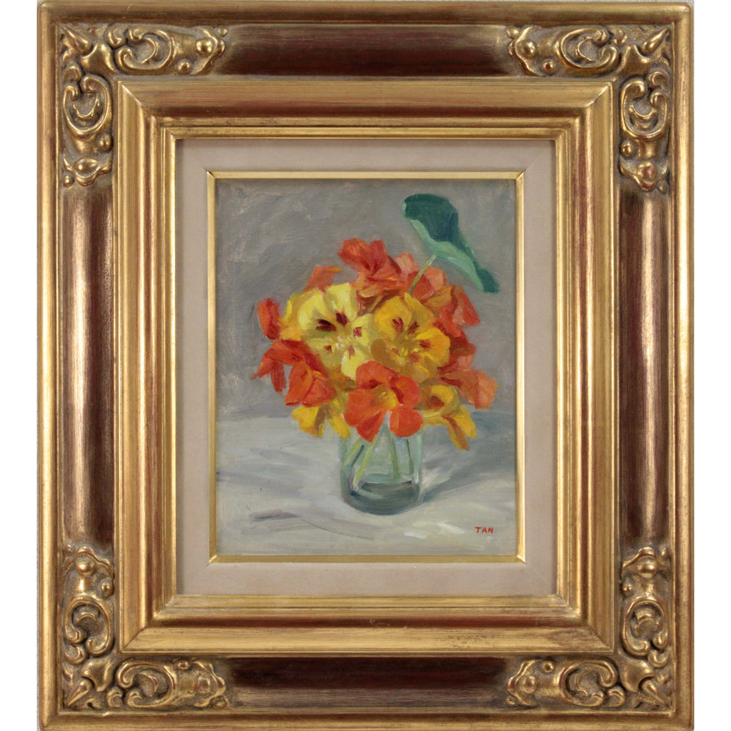 長原 担 『金連花』 油彩画 - 北海道画廊