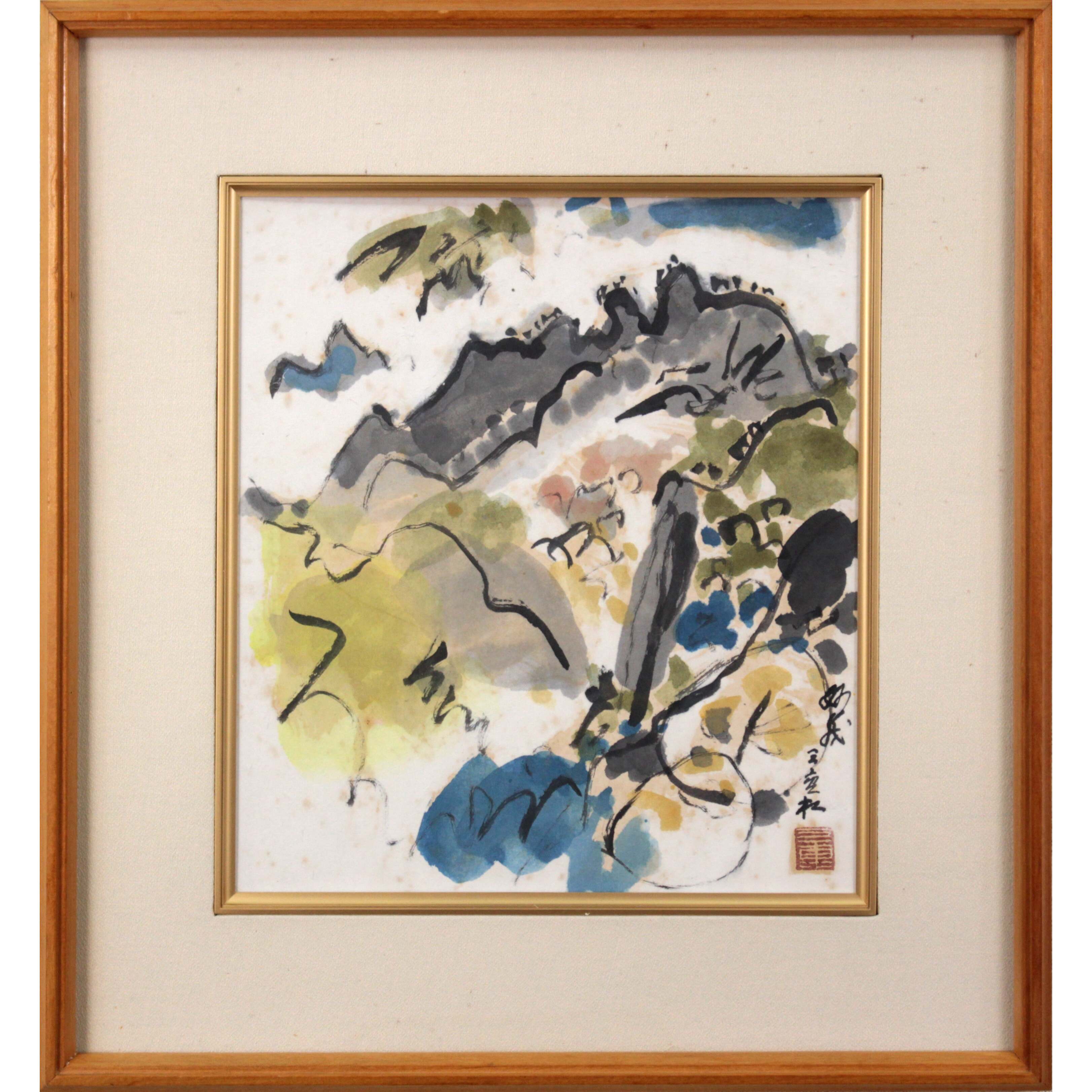 田辺三重松？？ 絵画 田辺三重松「野尻湖風景」油絵・F8号 絵画買取・販売の小竹美術