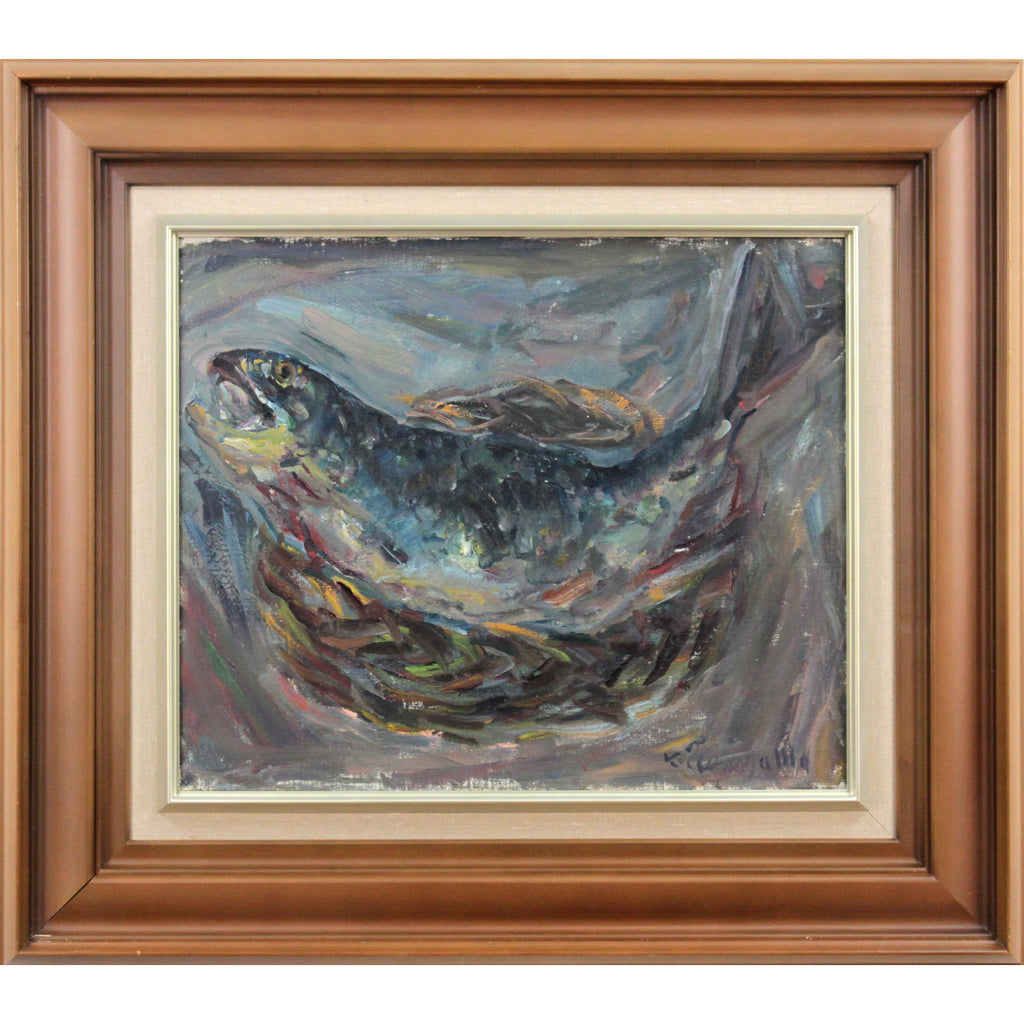 上野山清貢 『魚』 油彩画 - 北海道画廊