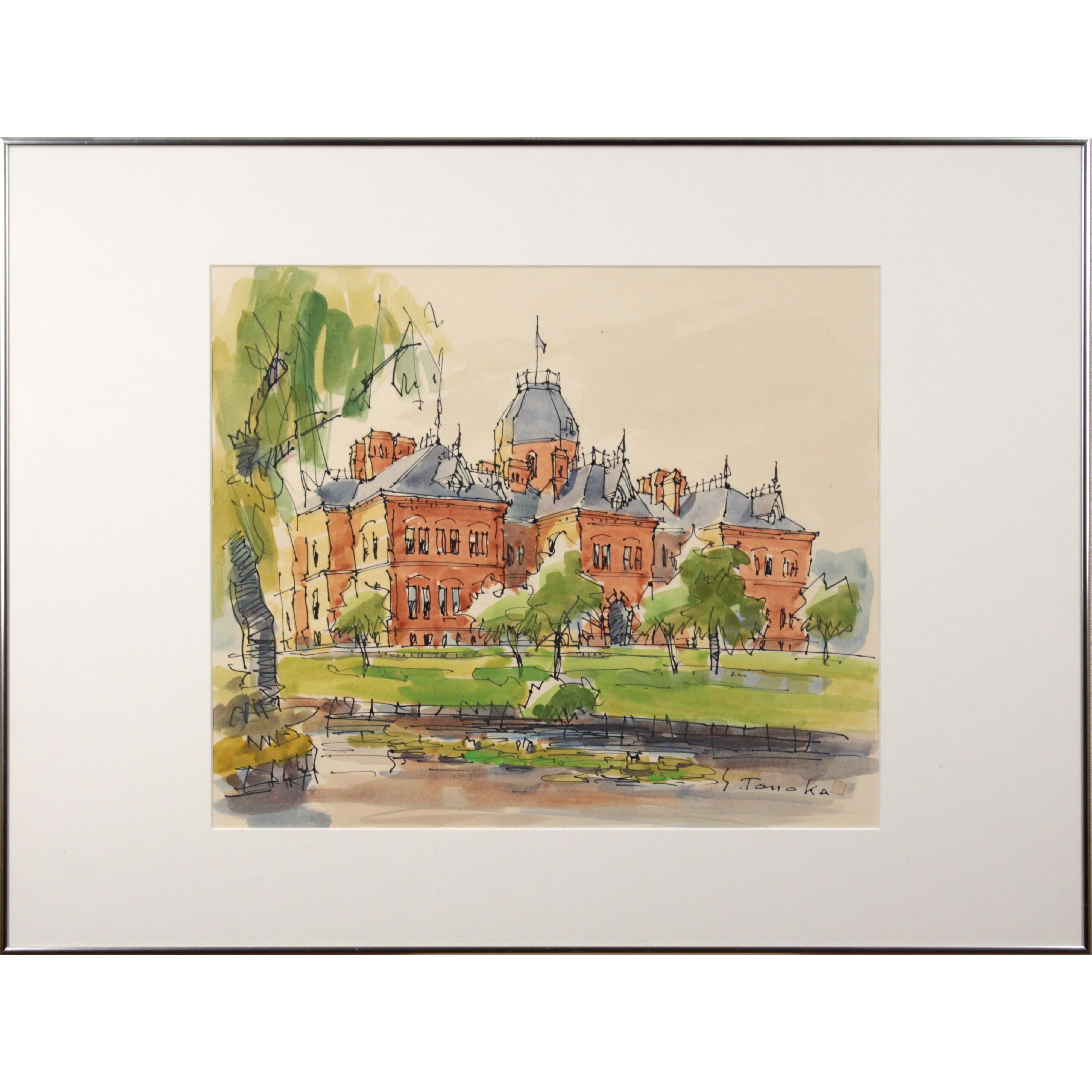 田中 進 『道庁』 水彩画 - 北海道画廊