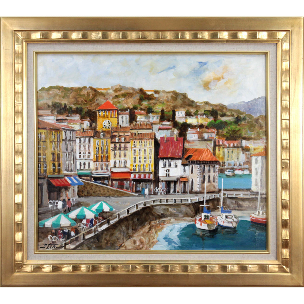 北野明信 『クディジェイロ港』 油彩画 - 北海道画廊