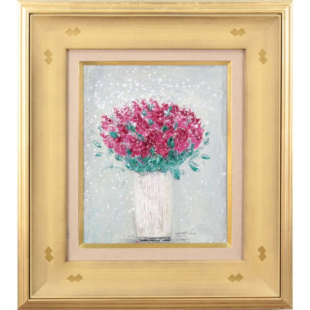 片山弘明 青い青い空 額装 油彩 F3 片山弘明 『薔薇』 油彩画 - 北海道画廊