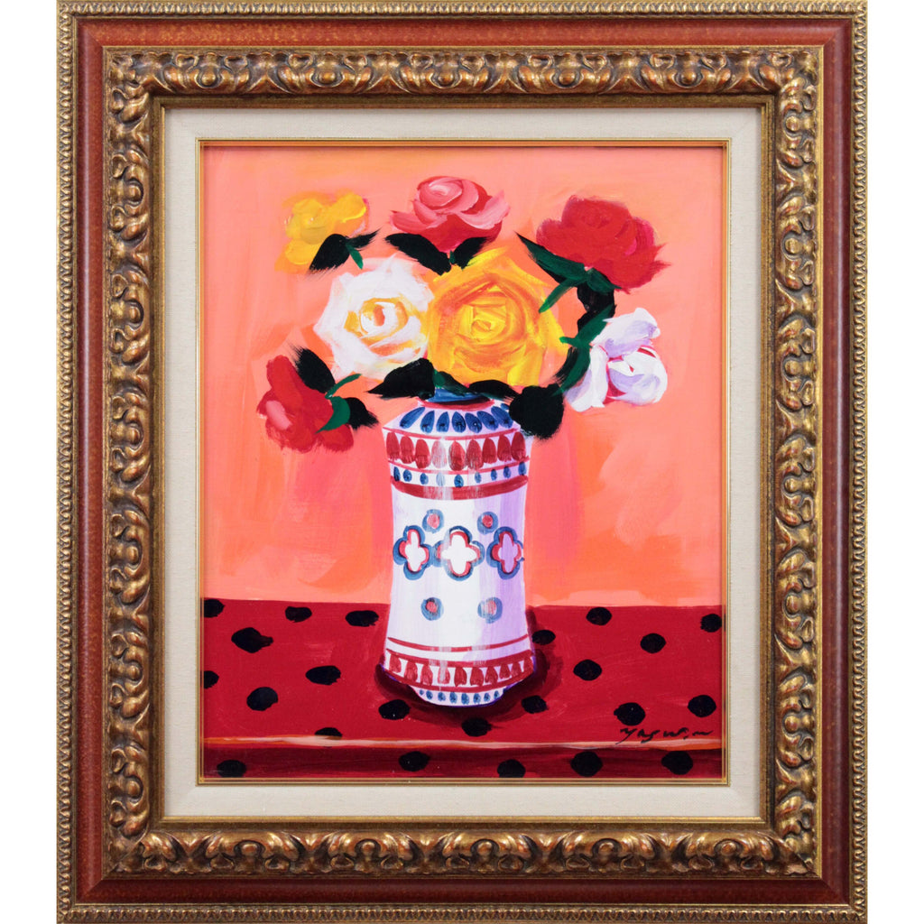 森田康雄 『バラの花』 油彩画 - 北海道画廊