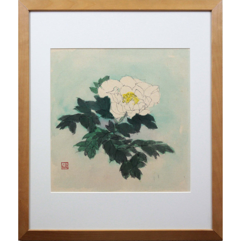 真作保証 三代 桃園『牡丹』日本画 肉筆 共シール有 額装 花鳥画 Yahoo!オークション - 【R40209-1】三代桃園 日本画 牡丹 証明書付 額