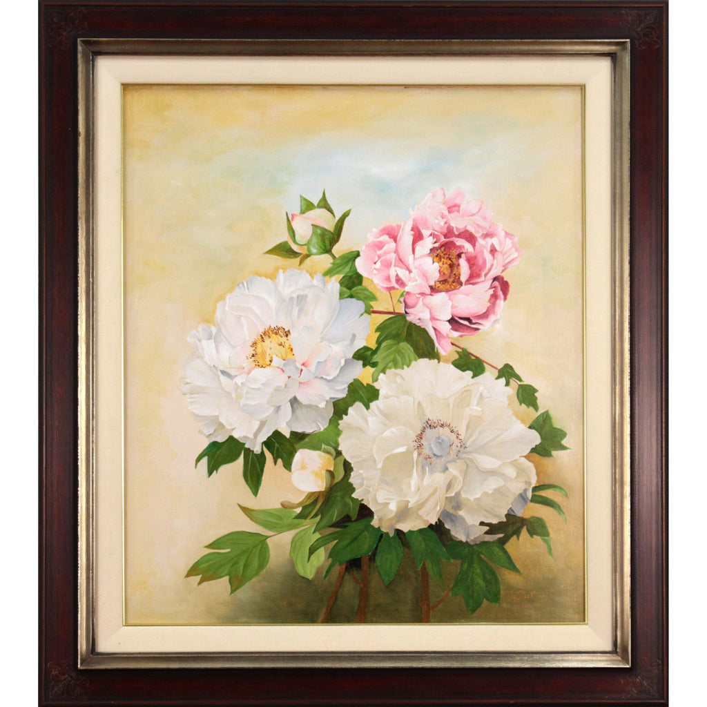 辰 将成 『牡丹』 油彩画 - 北海道画廊