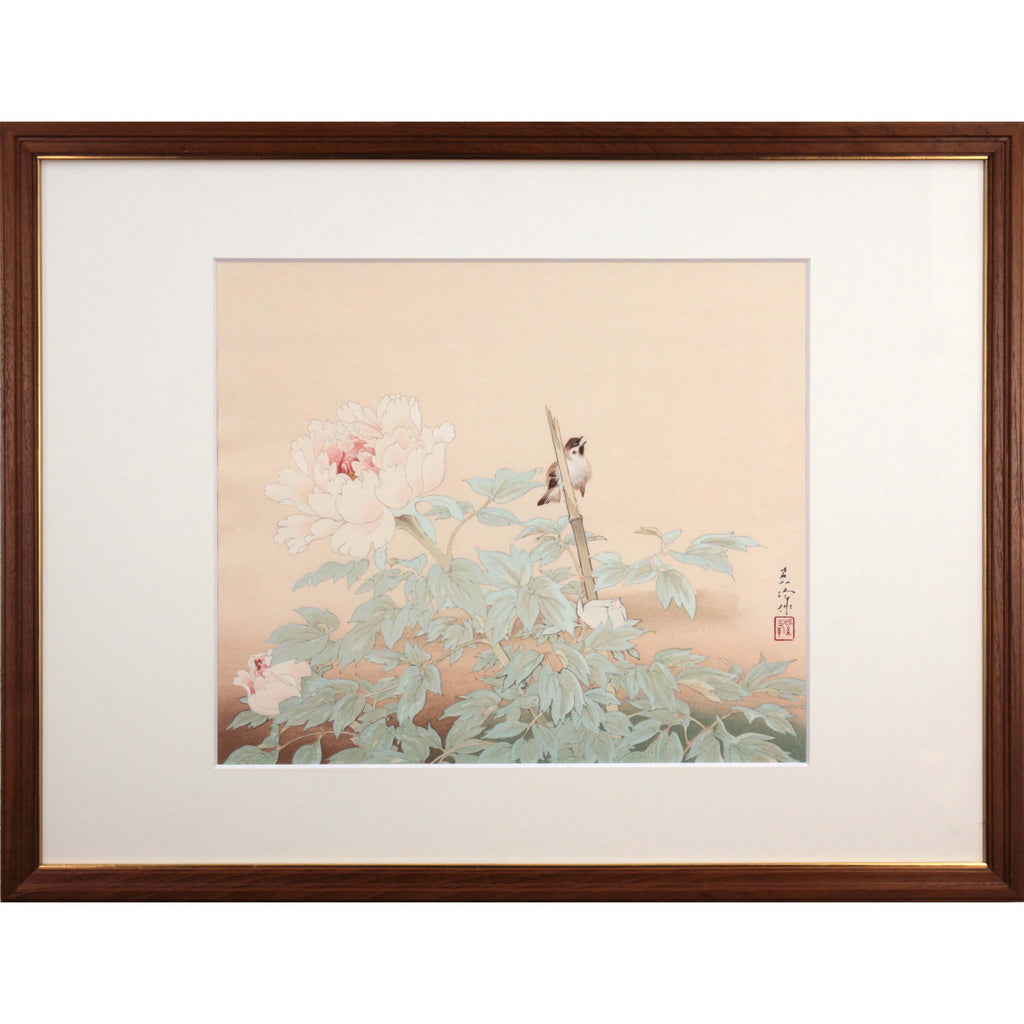 榊原紫峰 『富貴草』 木版画 - 北海道画廊