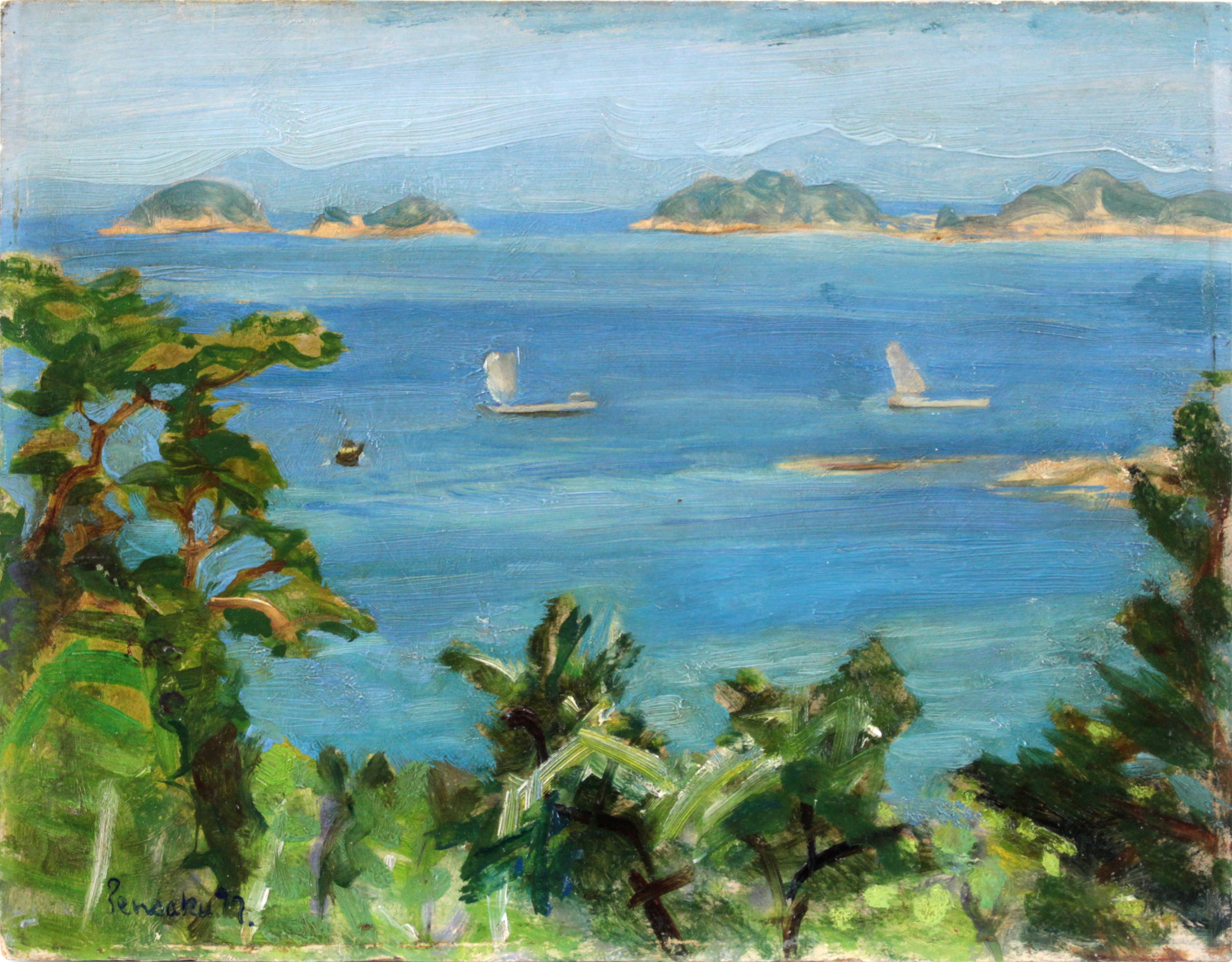 油彩画『海月たち』-