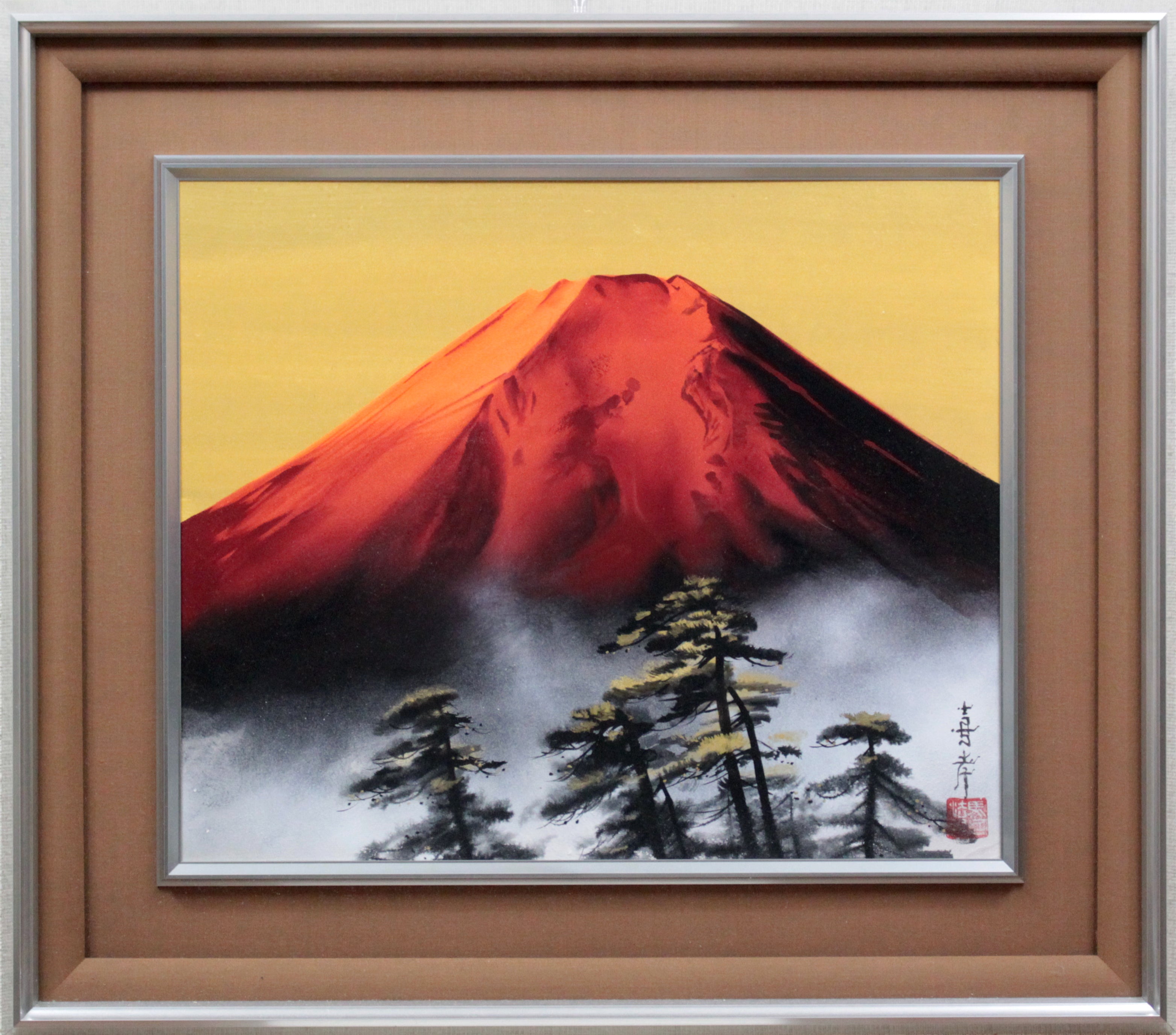 半額　　送料無料       絵画       赤富士       お値引きOK絵画/タペストリー